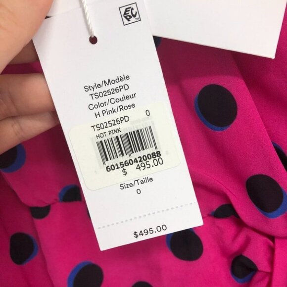 NWT Derek Lam 10 Crosby Taula Polka Dot One-Shoulder pink Dress size 0 - Picture 10 of 15